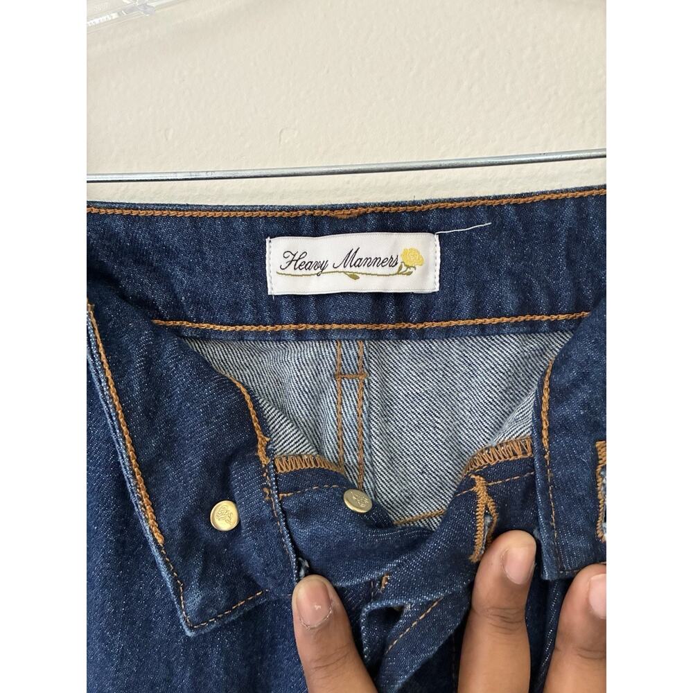 Heavy Manners Baggy Vanilla Sky Dark Wash Denim Jeans Size 34 — image 4 of 7